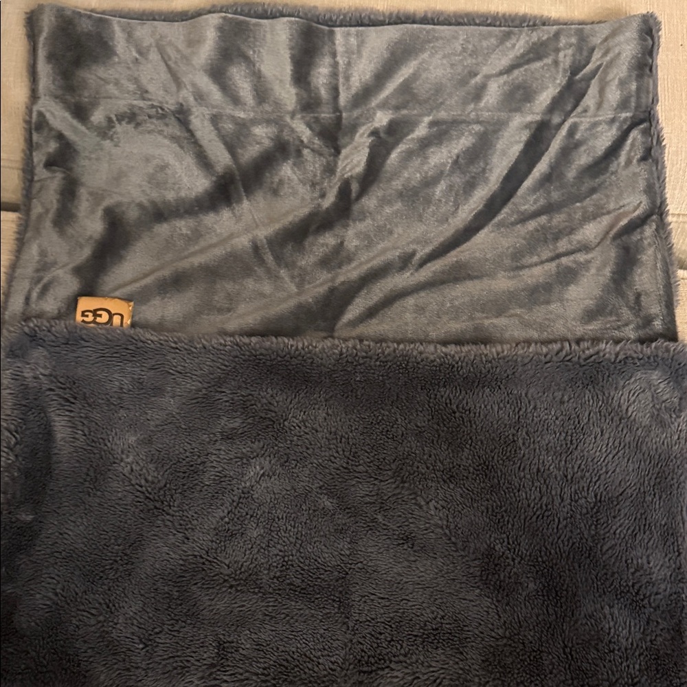 UGG Gray Fleece pillowcase